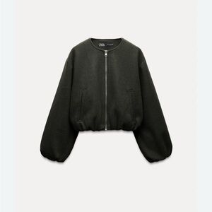 Zara Women’s Elasticized Trim Soft  Bomber Jacket